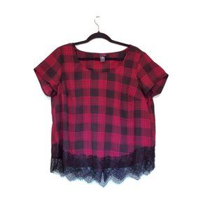 Torrid plaid blouse size 0